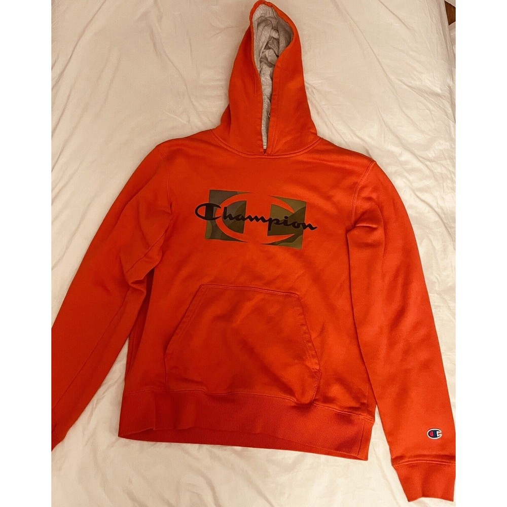 Champion Orange Hoodie | Youth X-Large | Comfortable and Vibrant | Pre-Owned